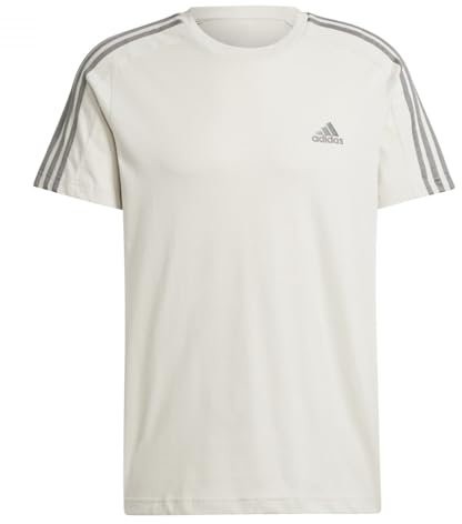 adidas Men's Essentials Single Jersey 3-Stripes Tee, alumina, M