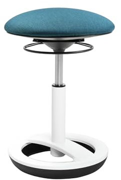 TOPSTAR Sitness Bob höhenverstellbarer Bürohocker, ergonomischer Arbeitshocker, drehbarer Sitzhocker, für gesundes Sitzen, gegen Rückenschmerzen Sitzhöhe von 44-57 cm, Petrol