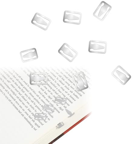80 Stück Buchzeilenmarkierungen Lesezeichen Ordner Lese Lesezeichen Lesezeichen aus Edelstahl Buch Lese Tag Mini Lesezeichen aus Metall, Silber