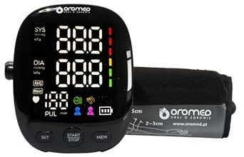 Oromed ORO-N12 SMART Elektronisches Oberarm-Blutdruckmessgerät mit LED-Display, Arrhythmie-Erkennung, 2×120 Speicherplätze, USB & Batterie, automatische Abschaltung