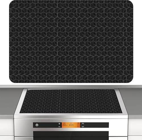 Risipu Large Induction Hob Protector Mat – 78x52cm Heatproof Silicone Cooktop Cover, Magnetic Scratch Protection for Stovetops, Easy Cut to Size (3D Lines)