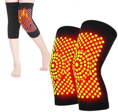 FGTOPBY Wärme Knieschoner,Wärmetherapie Kniebandage,Selbstheizende Knieschoner,Knieheizkissen,selbstwärmende Kniepolster für Arthritis-Schmerzen im Bein,Laufen, Fitnessstudio,Schwarz
