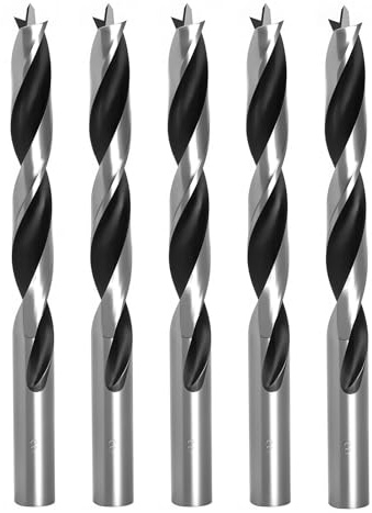 TIBOO DAY Brad Point Wood Drill Bits 7mm (9/32) Brad Point Drill, 5 Pcs | Carbon Steel, Double Flutes Design Metric Brad Point Drill Bits for Woodworking Soft & Hard Woods MDF Acrylic