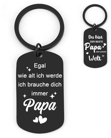 Nudoraw Vatertagsgeschenk für Papa Schlüsselanhänger Schwarz Vatertag Geschenke für Papa Geschenk Papas Geburtstag bester Papas Geschenke für Väter Geschenk Vater Weihnachtsgeschenke Valentinstag