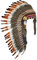 KARMABCN Y18 Indian Hat, Panache, Headdress Feathers Brown, Black and White with Brown Hair