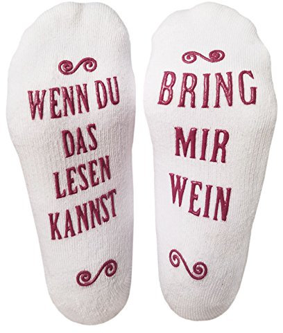Lustige Socken Damen Neuheit Geschenk - Wenn Du Das Lesen Kannst Bring Mir Wein