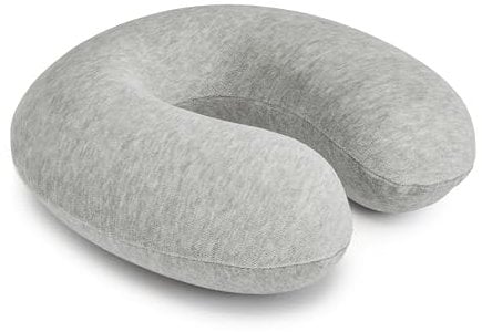 Amazon Basics Halbkreisförmig Nackenkissen aus Memoryschaumstoff, Grau