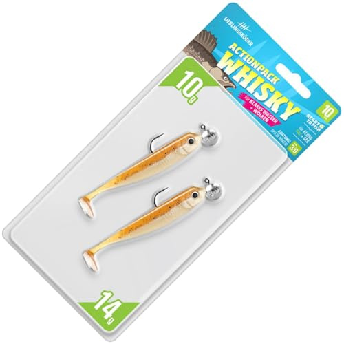 Lieblingsköder Actionpack 10cm - 2 montierte Gummifische, Farbe Lieblingsköder:Whisky