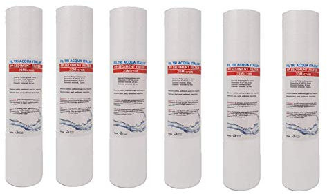 Cartuccia Filtro A SEDIMENTI 10 Pollici Micron 20 per OSMOSI INVERSA DEPURATORE Acqua Set 6 Pezzi