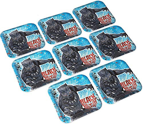 Marvel Black Panther 9 Square Paper Party Plates, 8-Pack