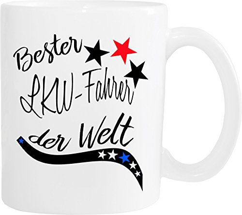 Mister Merchandise Becher Tasse Bester LKW-Fahrer der Welt. Kaffee Kaffeetasse liebevoll bedruckt Beruf Job Arbeit Weiß