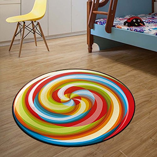 qunxun Runde Teppich Stuhl Kissen Hängenden Korb Kinder Cartoon Krabbeldecke 120Cm Durchmesser Lutscher