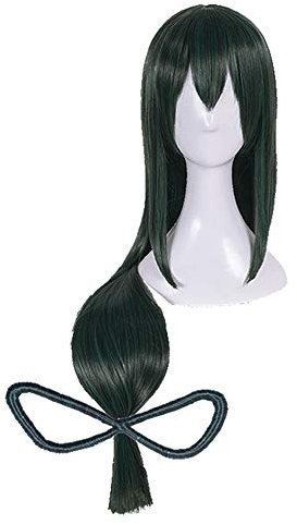 OSIAS Anime Cosplay Perücke, Halloween Perücke, mit kostenlosem Perückenständer(Asui Tsuyu)