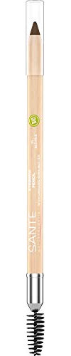 Sante Naturkosmetik Eyebrow Pencil 02 Brown, Zum Ausfüllen der Augenbrauen, Mit Brauenbürstchen, Natural Make-up, Vegan, 1, 14g
