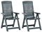 vidaXL 2X Gartenstuhl Verstellbar Stuhl Klappsessel Klappstuhl Campingstuhl Hochlehner Stühle Gartenstühle Gartenmöbel Kunststoff Grün
