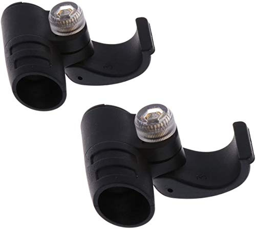 Sitrda 2 Stück Schwarz Kunststoff Wanderstock Quick Flip Lock Fit für 16 mm und 18 mm