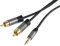 PremiumCord Câble StereoJack vers Cinch, Fiche StereoJack 3,5 mm vers 2x Fiche CINCH, Pour Appareil Photo Numérique TV Téléphones Portables MP3 HiFi, Blindé, Connecteur Métallique, M/M, Longueur 1,5 m