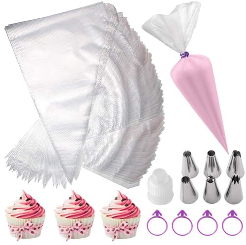 Poches à Douilles 100 pièces Poche à Douille Jetables/Pâtisserie, Bonbon, Gâteau,DIY Kits pour Décoration de Gâteaux / 32.5 * 22 cm