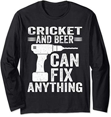 Cricket And Beer Can Fix Anything Funny Langarmshirt
