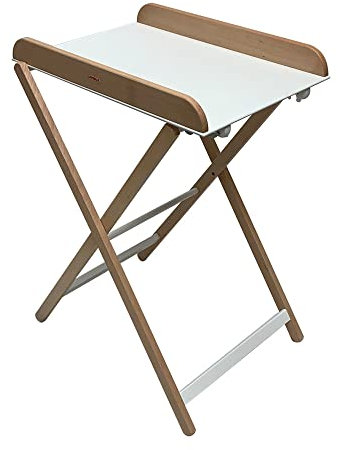 Table à Langer Pliante Jade, Bicolore Blanc et naturel