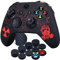 YoRHa Silicona Talla Láser Funda Piel Carcasas Cubierta para Xbox Series X/S Mando x 1 (Radiación roja) con Agarres para el Pulgar x 10