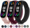 3-Pezzi Cinturino per Xiaomi Mi Band 5 Mi Band 6/6 Nfc,Silicone Morbido Cinturini per Mi Band 5/Mi Band 6 Bracciale,Nero/Oro Rosa/Vino Rosso