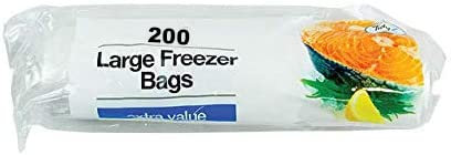 4 x 200 Large Food and Freezer Bags Plastic Bags on Roll Sandwich Fruit Packed Fridge Freezing Storage Bags Clear Multi Use Food Storage Bags Storage Pouches Fresh Lunch Bags (22 x 30 cm)