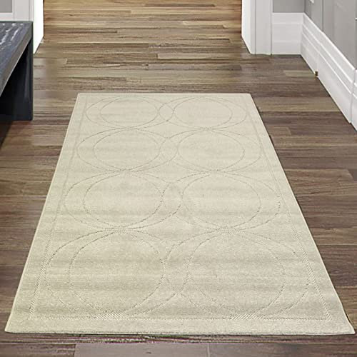 Teppich-Traum Orientteppich mit dezenten Ornamenten | In- & Outdoor (waschbar) | Creme Größe 80x150 cm
