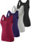 Ymmchy Tank Tops für Damen Unterhemd Stretch Workout Tops 4-er Pack Black/Gray/DB/Wine Red L