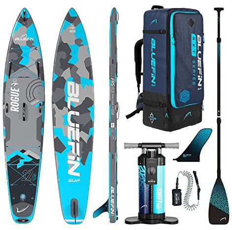 Bluefin SUP Rogue 12'6 Stand Up Paddle Board Touring Inflatable Paddleboard Touring SUP kit with carbon paddle Stand Up Paddle Board SUP Race Accessories included Portable & Travel Safe