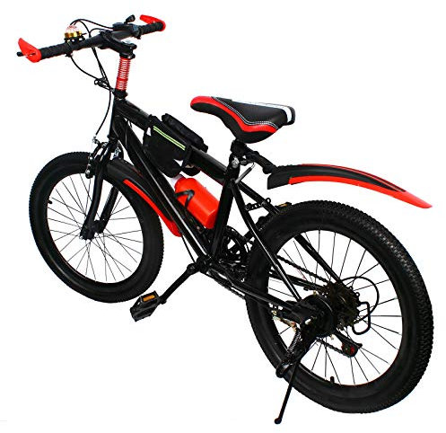 Lightakai Kinderfahrrad 20 Zoll, Mountainbike 6 Gang MTB Bike, Hartstahl Fahrrad Mit Doppelscheibenbremse für Mädchen Jungen (Rot)