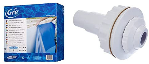 Gre FPR352 - Liner para Piscinas Redondas, Diámetro de 350 cm, Altura de 120 cm, Color Azul & AR503 - Boquilla de Impulsión para Piscinas Desmontables