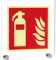 PERMALIGHT power langnachleuchtend Brandschutz Feuerlöscher, ASR/ISO, mit Klemmbefestigung, Acryl, 250x250mm