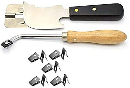 KRASS Viertelmond-Vinylmesser Mit Schweißnahtführung Und Boden-Handgroover Mit 10 Ersatzklingen Zum Trimmen Von Schweißstäben/Nuten Von PVC-Vinylböden,Collector88