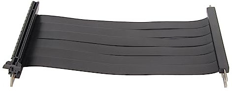 Acouto PCIE 3.0 X16 Riser-Kabel, 180-Grad-Hochgeschwindigkeits-Flexibler Dual-Reverse-Anschluss, GPU-Grafikkarten-Verlöngerungskabel (Schwarz)