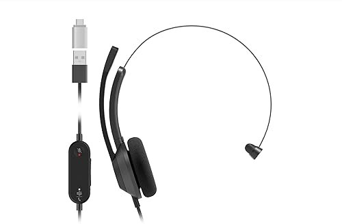 Cisco Headset 321Q USB-C, kabelgebundener Single-On-Ear-Kopfhörer, Microsoft Teams-Controller mit USB-C, Carbon Black, Zwei Jahre Garantie mit beschränkter Haftung (HS-W-321Q-C-USB)