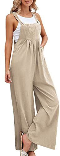 Fulidngzg Salopette Premaman, Senza Maniche Curvy Jumpsuit Gamba Larga Monospalla Sportiva Tuta Intera Taglie Forti Elegante Tutina Comode Lunga Tuta Inter Morbida Casual
