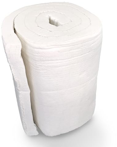 Feuerfest 123 - Keramikfasermatte [732x61x2,5 cm] - Bis 1.260 °C - Hochtemperatur-Isolierung - Keramikfaserdecke für Kamine und Öfen - Auch als Ofenrohr Isolierung - Material Dichte 128 KG/m³