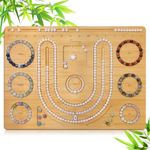 Bead Boards for Jewelry Making Bamboo Bracelet Measurement Board 4.5 5 5.5 6 6.5 7 7.5 All in Inches Beading & Jewelry Making Trays Mats Wooden Bracelets and Necklace Design Board