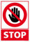 Panneau Main Stop Alu 2 Mm - 300 X 420 Mm Signalisation Rectangulaire Prépercée Avec Kit De Fixation Fabrication Française