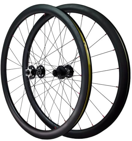 DYSY 700C Carbon Rennrad Laufradsatz, 38MM/50MM Felge Scheibenbremse Vier Lager 24H Speichen MTB Räder 1720 G for 7/8/9/10/11S-Kassettenreifen 23C-38C (Size : 38MM)