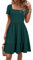 Newshows Sommerkleid Damen Knielang Strandkleid Sommer Outfits Kleid Elegant Kurz Partykleid Mit Taschen Dunkelgrün
