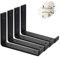 MLOQI 4 Pack Scaffold Board Shelf Brackets with Lips, 5mm Thick Heavy Duty L Wall Brackets for Shelves, Black Industrial Shelves Support (8x6/20cm x 15cm)