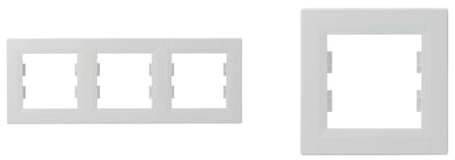 Schneider Electric Asfora 3-Fach EPH5800321D Rahmen für Steckdosen und Schalter, Horizontal, weiß & Asfora EPH5800121D 1-Fach Rahmen für Steckdosen und Schalter, weiß