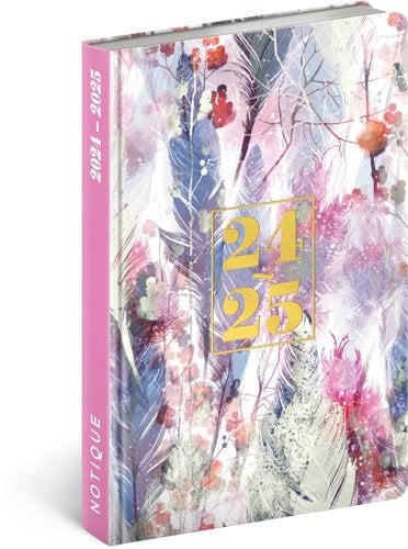 NOTIQUE Terminplaner 2024 2025 Kalender Wochenplaner Buchkalender Taschenkalender Planer Terminkalender Wochenkalender Juli 2024 - Dezember 2025 11x17cm (Federn)