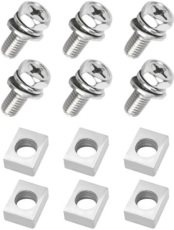 RACOONA Kit di 12 bulloni e dadi, bulloni e dadi per batteria in acciaio inox, M6 x 16 mm, viti per terminali batteria moto, accessori auto, viti e dadi per batteria per ATV, bici e scooter