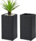Taylor & Brown 2 Pack Tall Cubic Rattan Wicker Planters with Removable Liner Large Indoor Outdoor Planter Flower Plant Pots Garden Patio Front Porch 61cm (H) x 30.5cm (W) x 30.5cm (D) (Black)