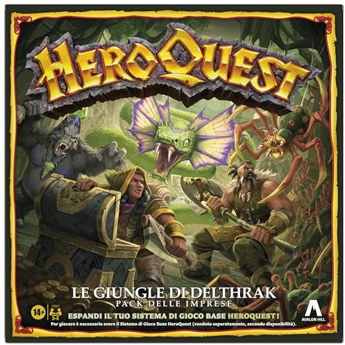 Avalon Hill, HeroQuest, Dschungel-Pack von Delthrak | Rollenspiele | Ab 14 Jahren | Für 2-5 Spieler | Zum Spielen benötigen Sie das HeroQuest Basis-Spielsystem (Italienisch)