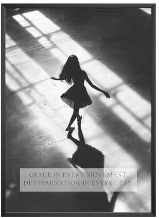 MJ-GRAPHICS® Motivationsbilder Ballett Disziplin Bilder Büro A2 Bild Mädchen Zimmer Motivation Poster Ballerina Motivationsbilder Training Mood Poster Sport, Ziele Bild Affirmation Bild - ohne Rahmen