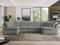 MKS MEBLE Sofa XXL U-Form, Wohnlandschaft U Form mit Schlaffunktion, Sofa mit Schlaffunktion, Schlafsofa, Wohnzimmer Couch mit schlaffunktion - Morbido U - Grau Stukture